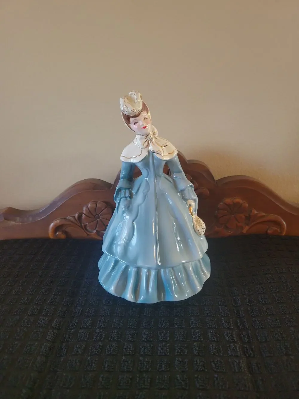 Vintage Florence Ceramics Lillian Figurine 1950s Pasadena MCM Blue Lady Dress